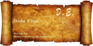 Duda Elek névjegykártya
